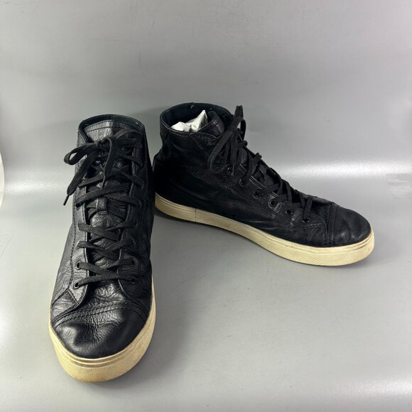 KOIO Italy Black Leather High Top Court SNEAKERS Size 13